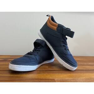 PLACE Navy High Top Sneakers Boys Size 4 Velcro‎ Strap Casual Streetwear